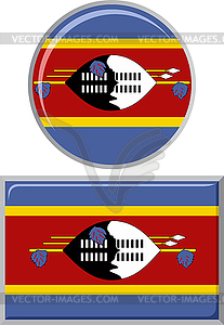 Swaziland round and square icon flag.  - vector image