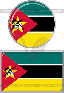 Mozambique round and square icon flag.  - vector clipart