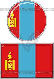 Mongolian round and square icon flag.  - vector image