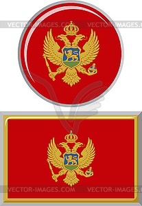 Montenegrin round and square icon flag.  - vector EPS clipart