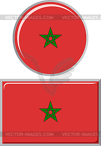 Moroccan round and square icon flag.  - vector image