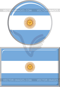 Argentinean round and square icon flag.  - vector image