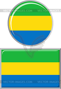 Gabonese round and square icon flag.  - vector EPS clipart