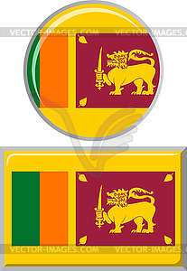 Sri Lanka round and square icon flag.  - vector clipart