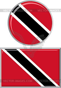 Trinidad and Tobago round, square icon flag.  - vector image