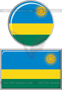 Rwanda round and square icon flag.  - royalty-free vector image