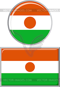 Niger round and square icon flag.  - vector image