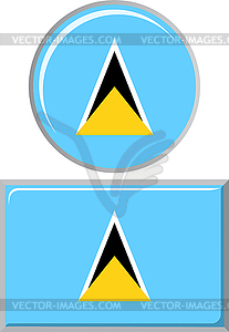 Saint Lucia round and square icon flag.  - vector clipart