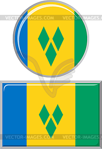 Saint Vincent and Grenadines round, square icon - vector image