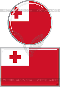 Tonga round and square icon flag.  - vector image