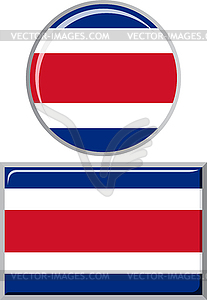 Costa Rican round and square icon flag.  - vector image