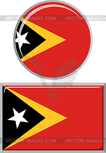 Timor-Leste round and square icon flag.  - vector image