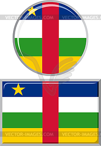 Central African Republic round and square icon flag - vector image