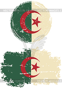 Algerian round and square grunge flags.  - stock vector clipart