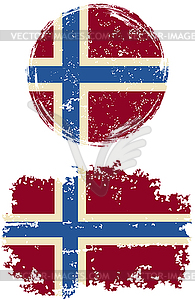 Norwegian round and square grunge flags.  - vector clip art