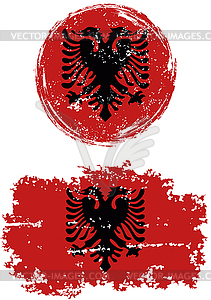 Albanian round and square grunge flags.  - vector EPS clipart