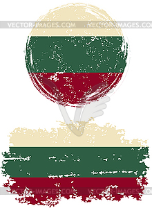 Болгарский круглые и квадратные флаги гранж. - рисунок в векторе