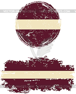 Latvian round and square grunge flags.  - vector EPS clipart