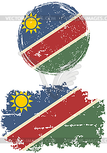 Namibian round and square grunge flags.  - vector image