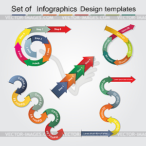 Набор шаблонов инфографика дизайна. - векторное графическое изображение