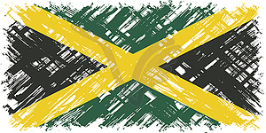 Jamaican grunge flag.  - vector clipart