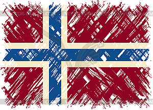 Norwegian grunge flag.  - vector image