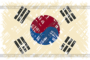 South Korean grunge flag.  - vector clipart