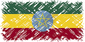 Ethiopian grunge flag.  - vector clip art