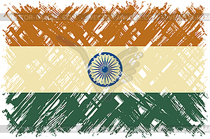 Indian grunge flag.  - vector clipart