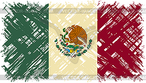 Mexican grunge flag. - vector image