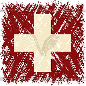 Swiss grunge flag.  - vector EPS clipart