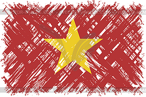 Vietnamese grunge flag.  - vector image