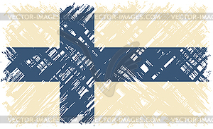 Финская гранж флаг. - векторный клипарт