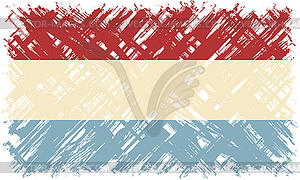 Luxembourg grunge flag.  - vector clipart