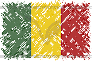 Малийских гранж флаг. - изображение в векторном виде