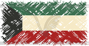 Kuwait grunge flag.  - vector image