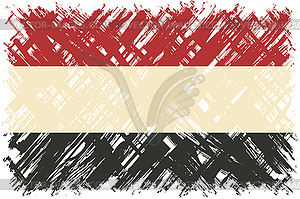 Yemeni grunge flag.  - vector image