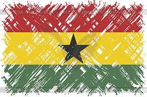 Ганы гранж флаг. - изображение в векторном формате