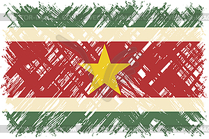 Surinamese grunge flag.  - vector image