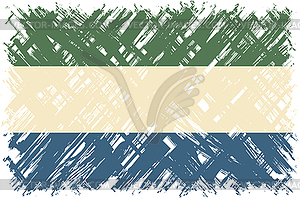 Sierra Leone grunge flag. - vector clipart