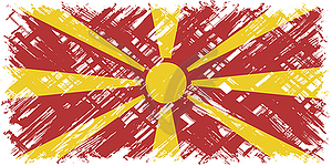 Macedonian grunge flag.  - vector clip art