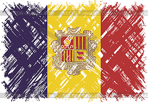 Andorran grunge flag. - vector image