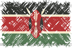 Kenyan grunge flag.  - vector clipart