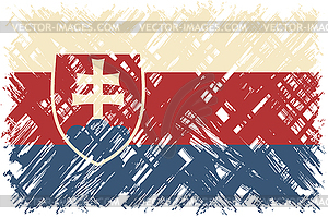 Slovak grunge flag.  - vector image