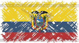 Ecuadorian grunge flag. - vector clipart