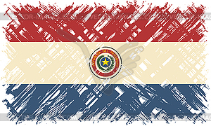 Paraguayan grunge flag.  - vector clipart