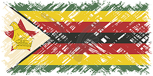 Zimbabwean grunge flag.  - vector clip art