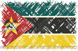 Mozambique grunge flag.  - vector clip art