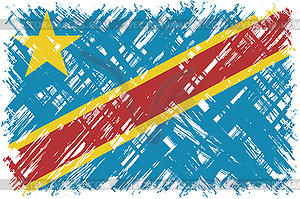 Congolese grunge flag.  - vector clipart