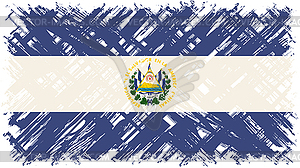 El Salvador grunge flag.  - vector image